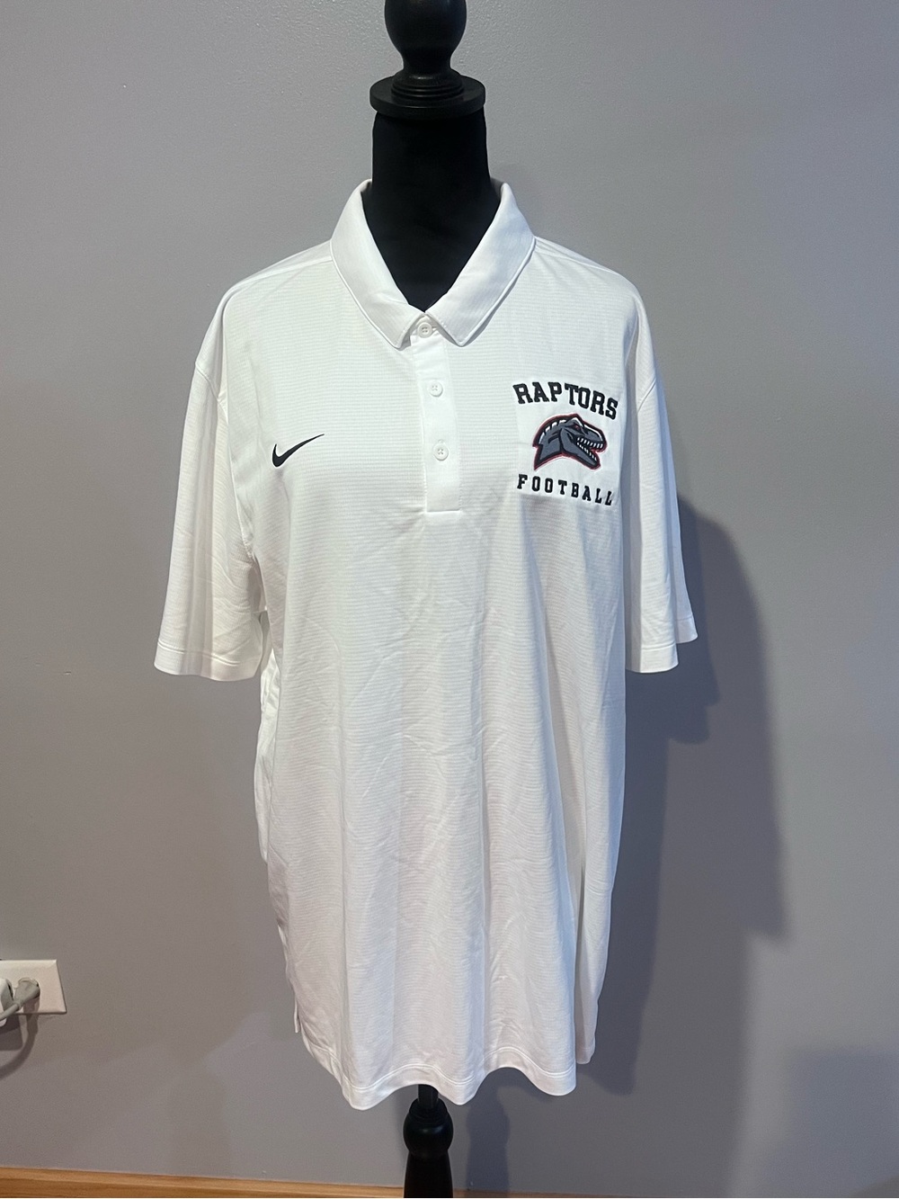 NWT Nike White Raptors Football Polo
